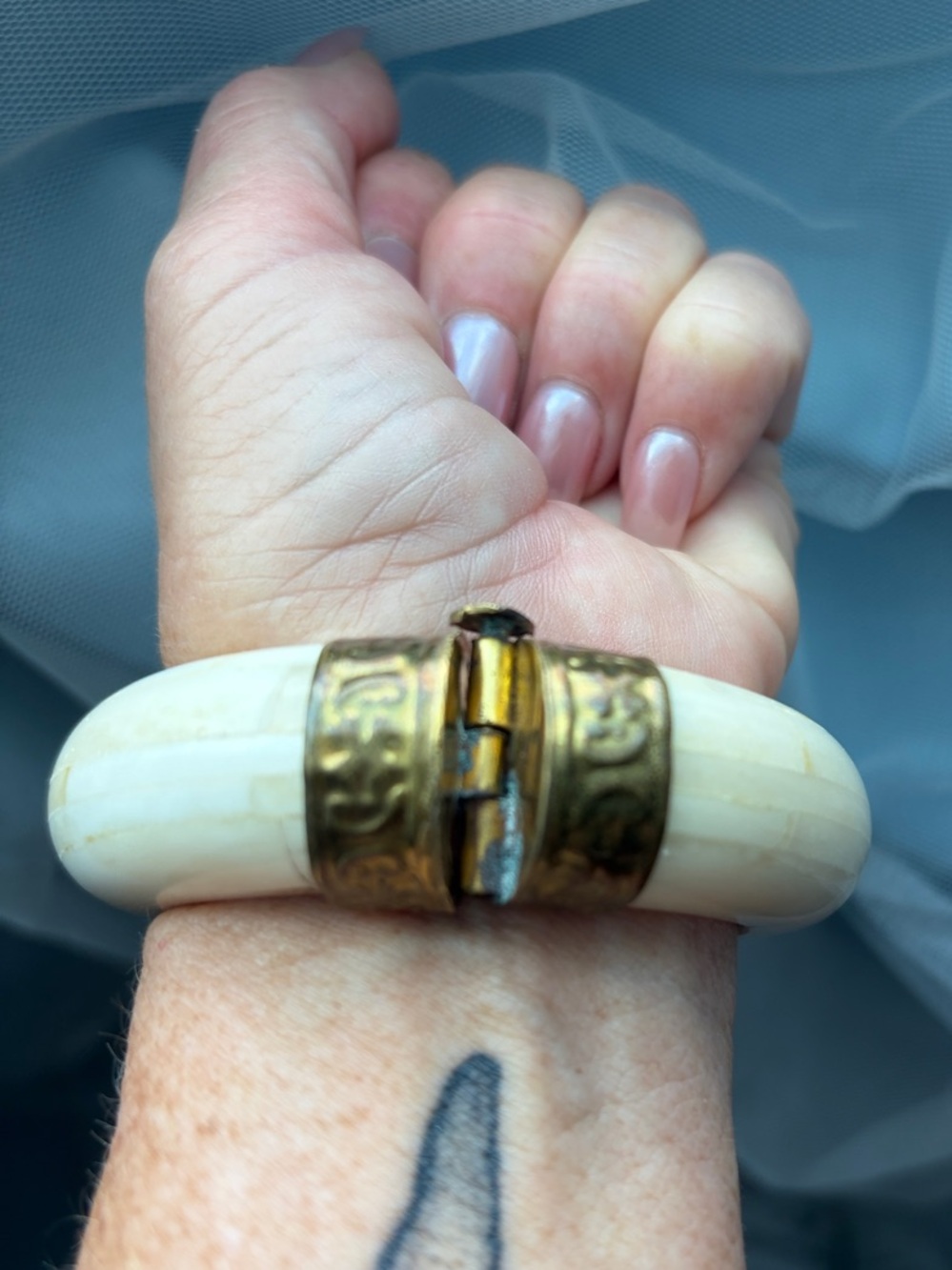 Vintage Ethnic Bone Bracelet India 19th Century - Picture 2 of 12